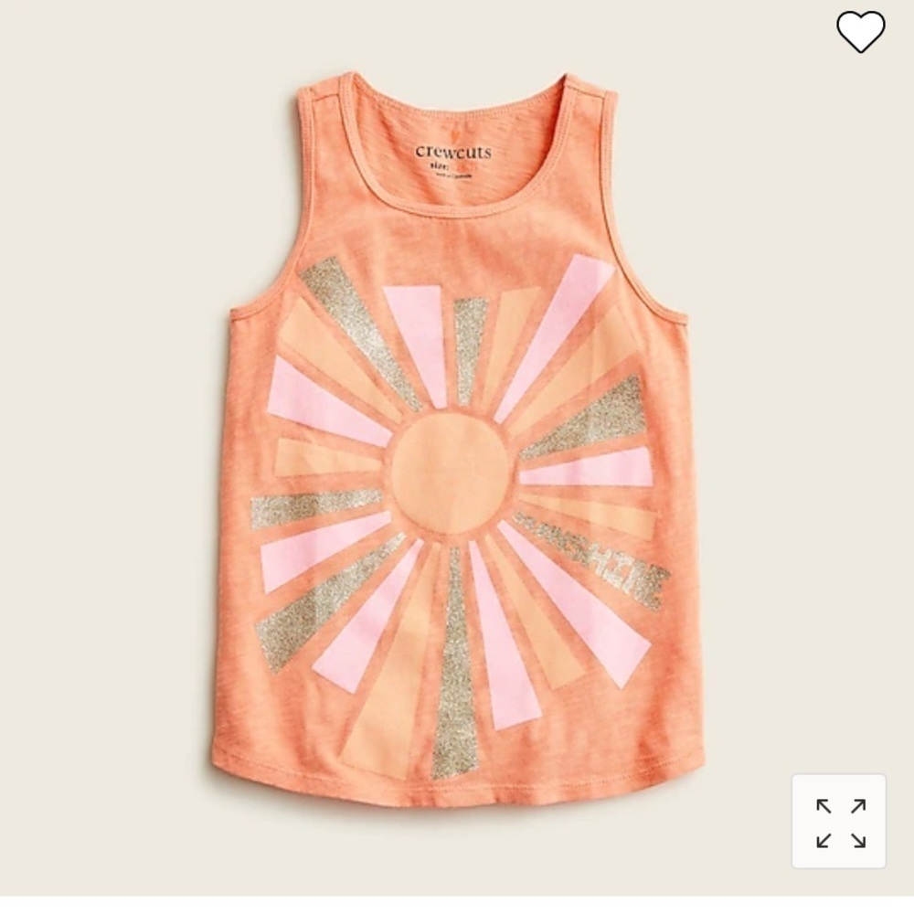 J Crew Girls' sunshine graphic tank top BH590